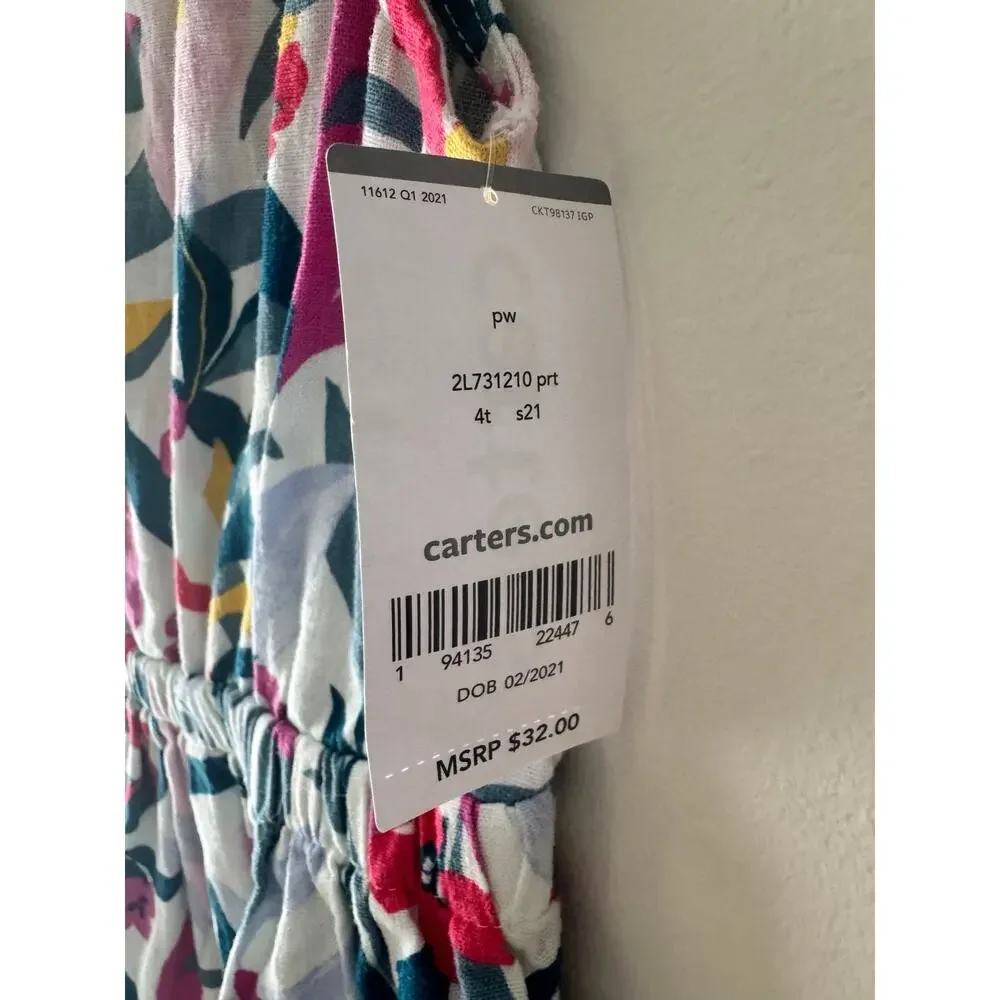 Carter’s Toddler Girls Floral Linen Dress - 4T